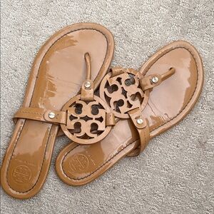Tory Burch Brown Logo Sandals